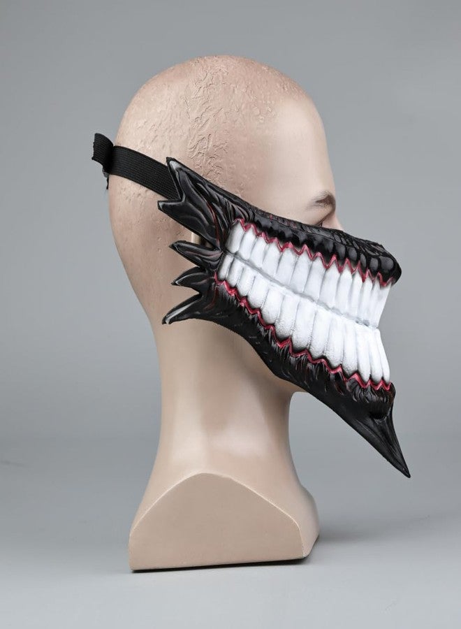 JCvCX Okarun Cosplay Mask Ken Takakura in Turbo Granny Form Half Face Maqurade Soft PVC Jagged Teeth Masque Costume Accessories for Comic Convention Animation Fans Con - Image 5